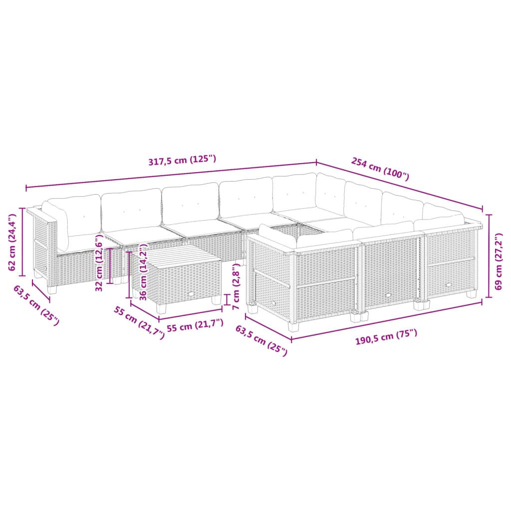 VidaXL Garten sofagarnitur poly-rattan  