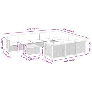 VidaXL Garten sofagarnitur poly-rattan  