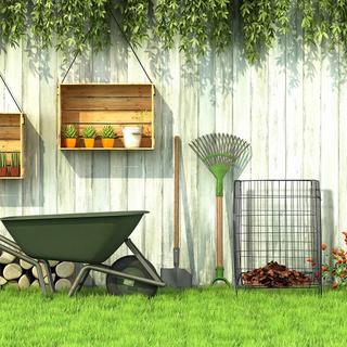 B2X Compostiere in metallo con griglia inferiore, set da 2  