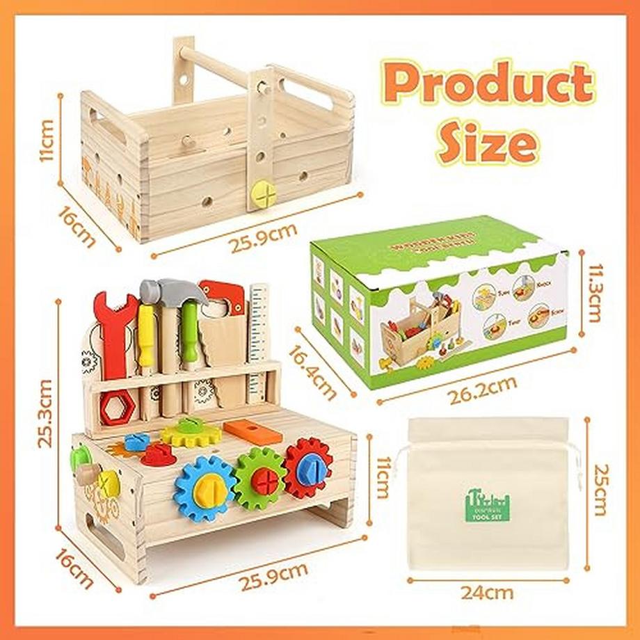 Activity-board  Holzspielzeug Werkbank Kinderwerkzeugkasten 