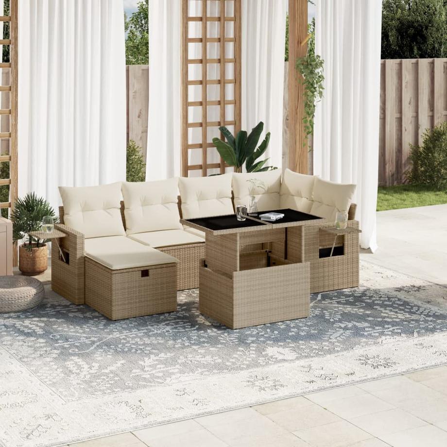 VidaXL Ensemble de canapés de jardin rotin synthétique  
