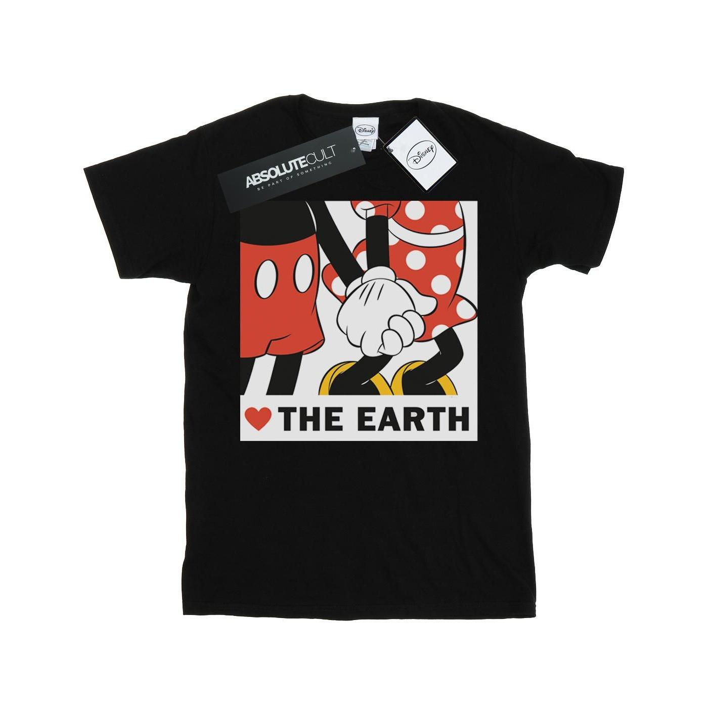 Image of Mickey Mouse Heart The Earth Tshirt Jungen Schwarz 140/146