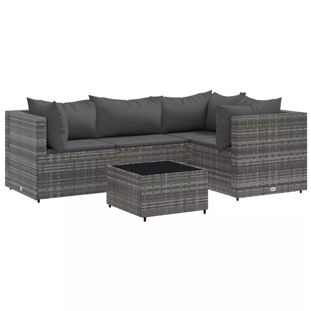 VidaXL - Garten lounge set poly-rattan, One Size, Grau
