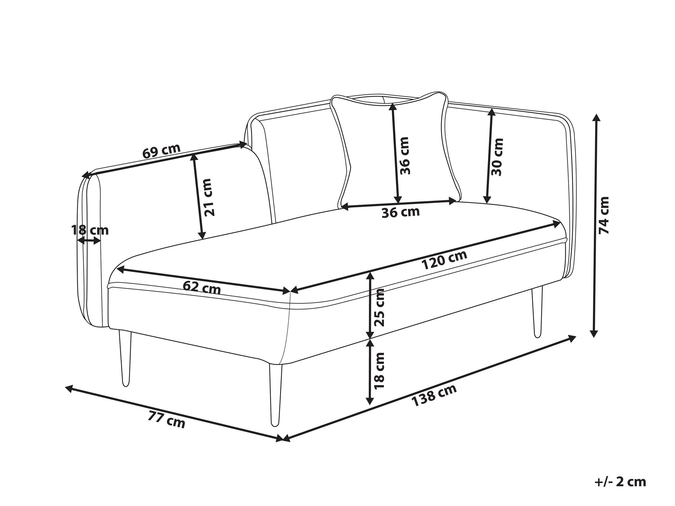 Beliani Chaise longue côté droit en Bouclé Moderne CHEVANNES  