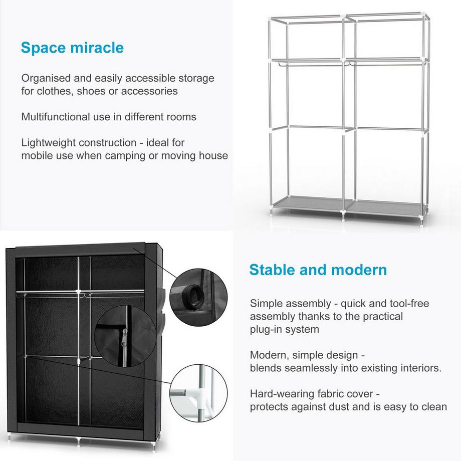 Intirilife Armadio Guardaroba Pieghevole  