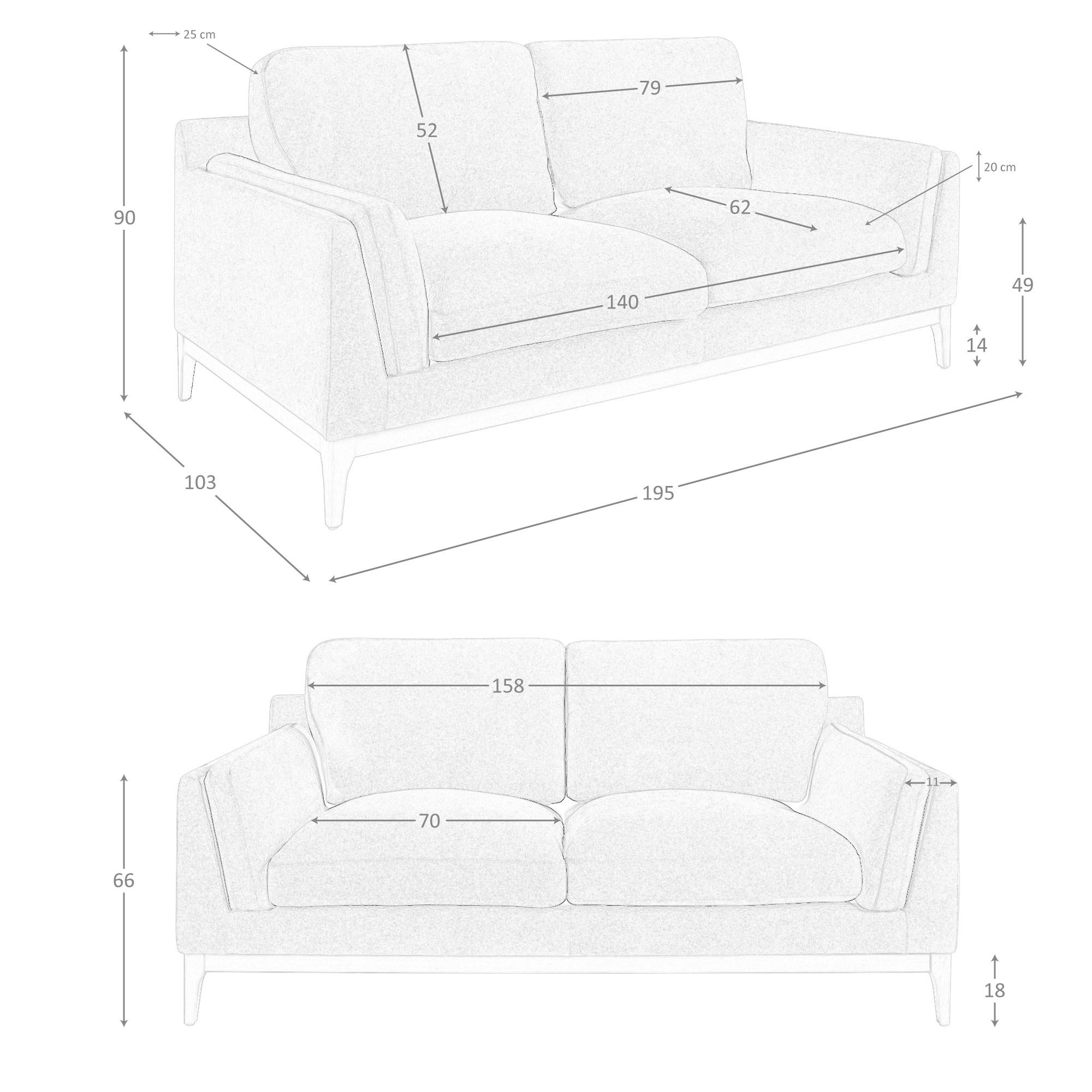 ANGEL CERDA 2-sitziges Sofa inem Stoff  