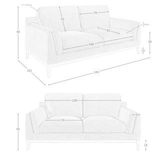 ANGEL CERDA 2-sitziges Sofa inem Stoff  