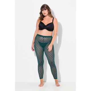 Ulla Popken  Strumpf-Leggings, Mesh, Flock-Punkte 