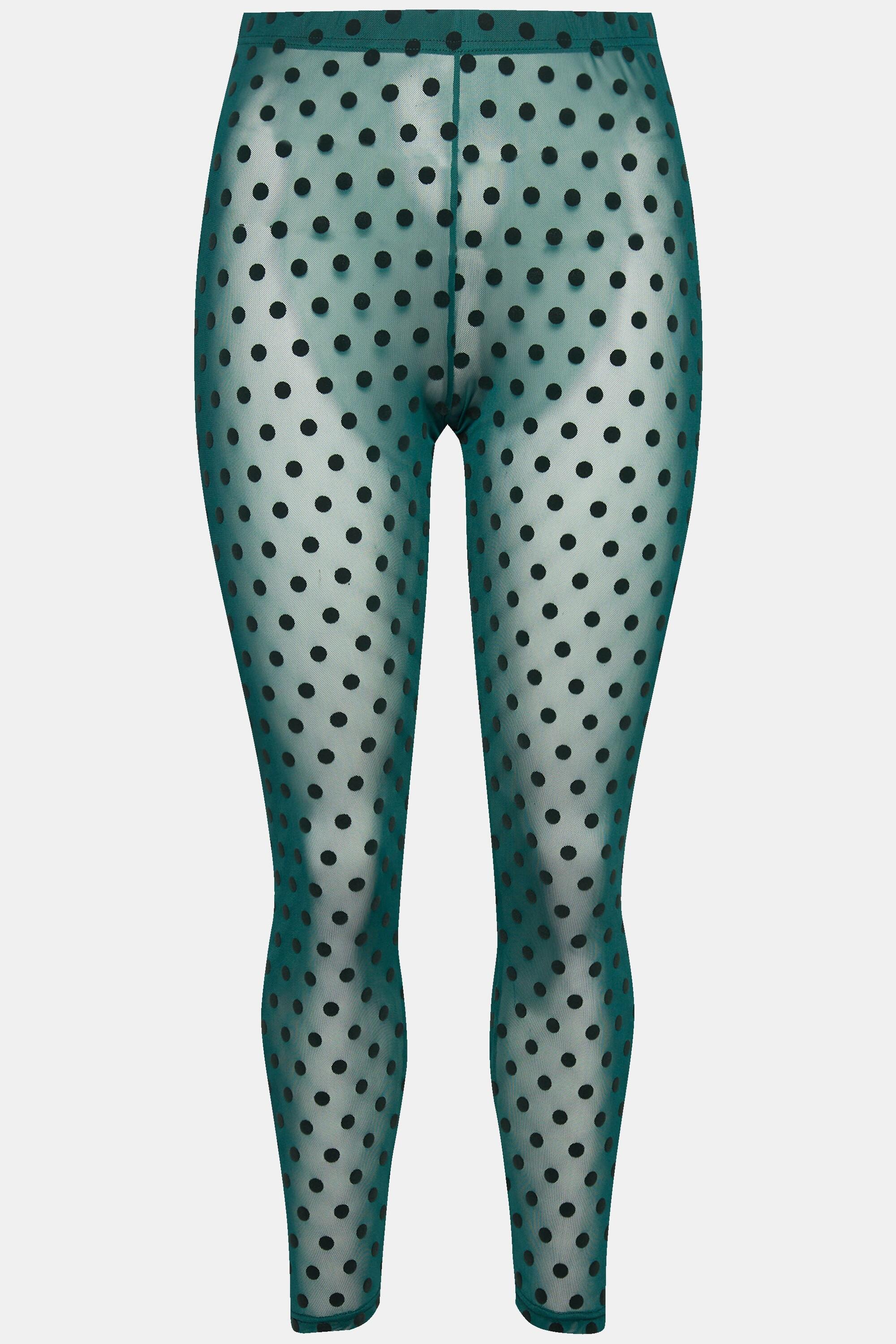 Ulla Popken  Strumpf-Leggings, Mesh, Flock-Punkte 