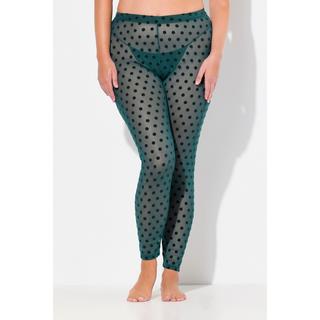 Ulla Popken  Strumpf-Leggings, Mesh, Flock-Punkte 