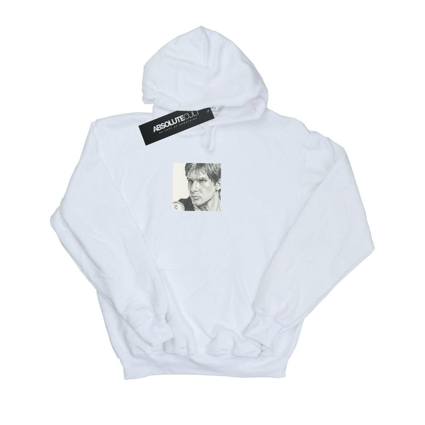 Image of Han Solo Drawing Kapuzenpullover Damen Weiss XXL