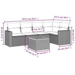 VidaXL Garten sofagarnitur poly-rattan  