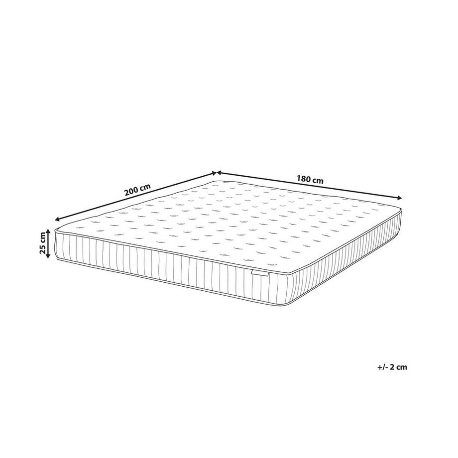 Beliani Matelas à ressorts ensachés en mousse à mémoire de forme avec gel en Ressorts ensachés  PLEASANT  