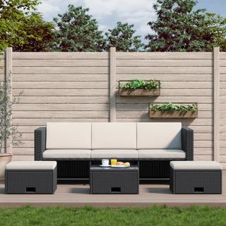 VidaXL Jeu de canapé de jardin rotin synthétique  