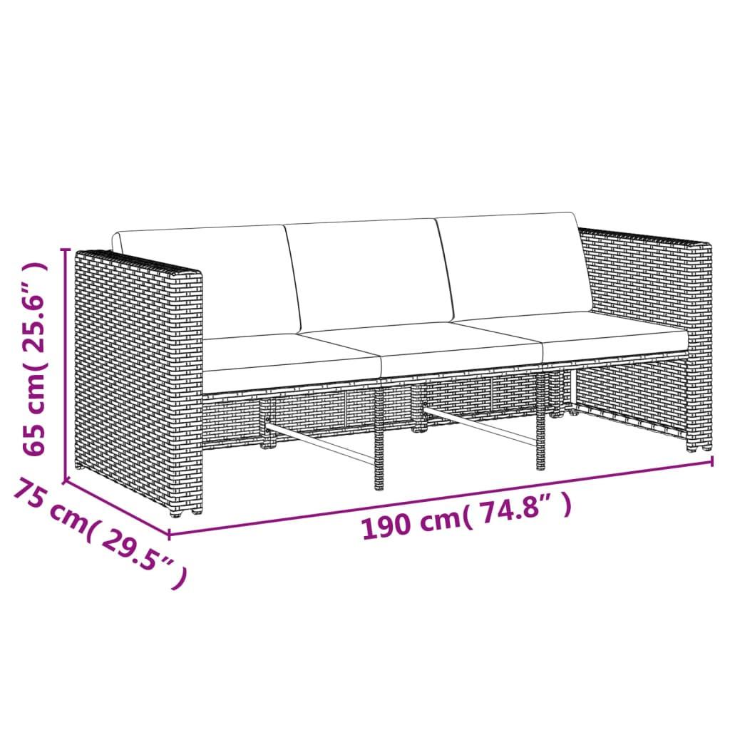 VidaXL Jeu de canapé de jardin rotin synthétique  