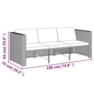 VidaXL Jeu de canapé de jardin rotin synthétique  