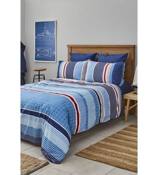 Nautica Spinning Gestreiftes Bettwäsche-Set  