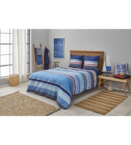 Nautica Spinning Gestreiftes Bettwäsche-Set  