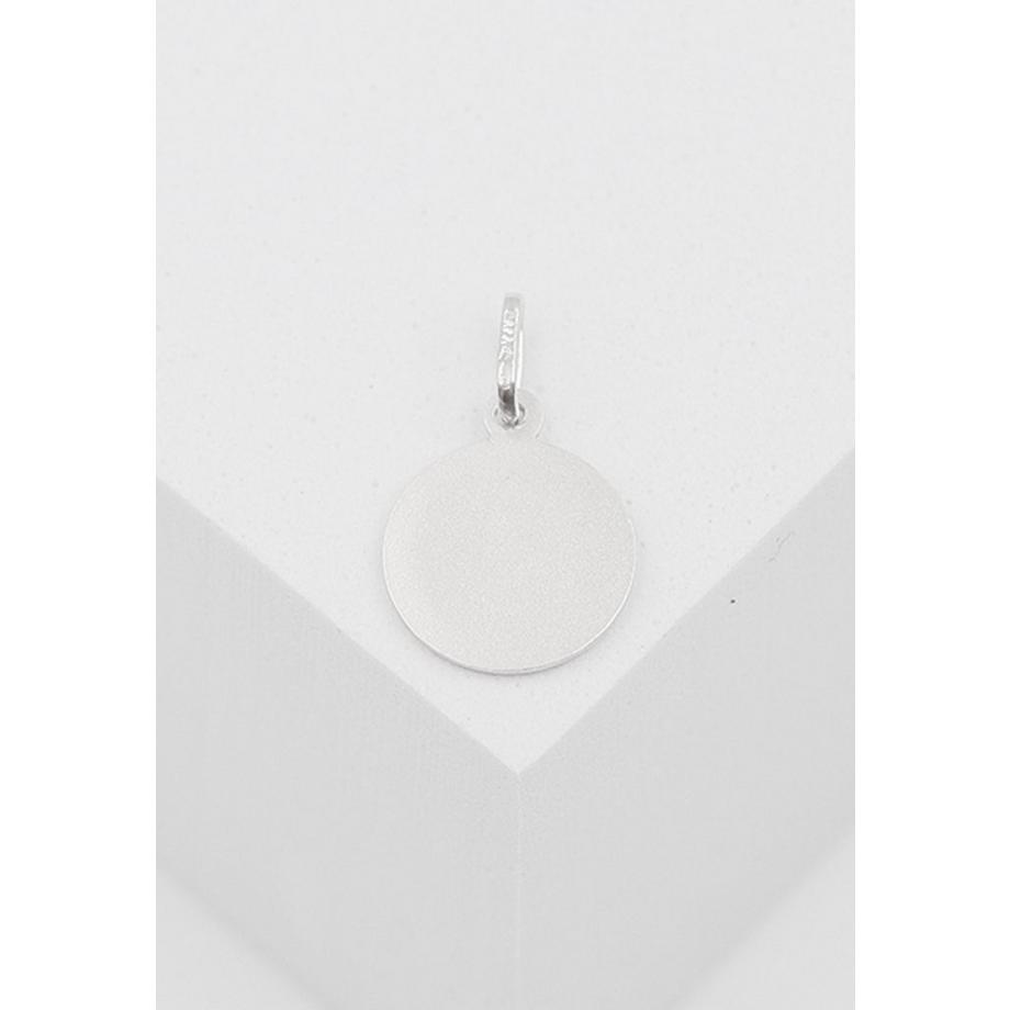 MUAU Schmuck  Anhänger Medaille Engel Weissgold 750, 10mm 