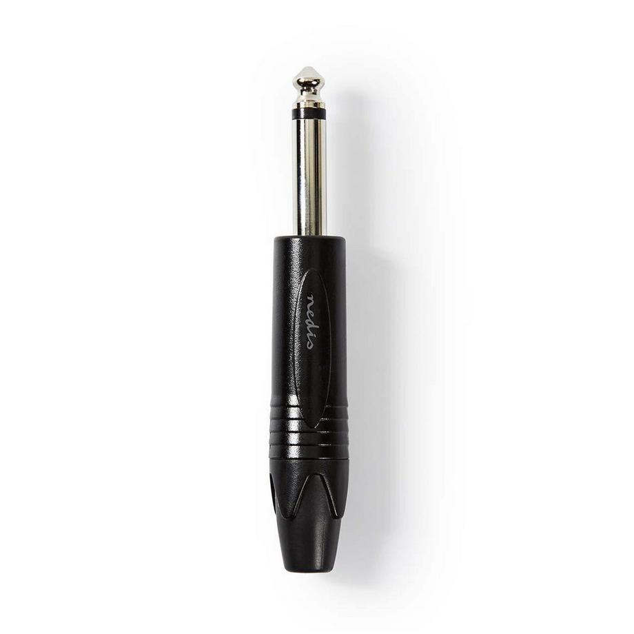 Nedis  Audio-Stecker | Gerade | Männlich | Vernickelt | Löten | Kabeleingangsdurchmesser: 6,0 mm | Aluminium | Schwarz | Kunststoffbeutel | 1 St. 