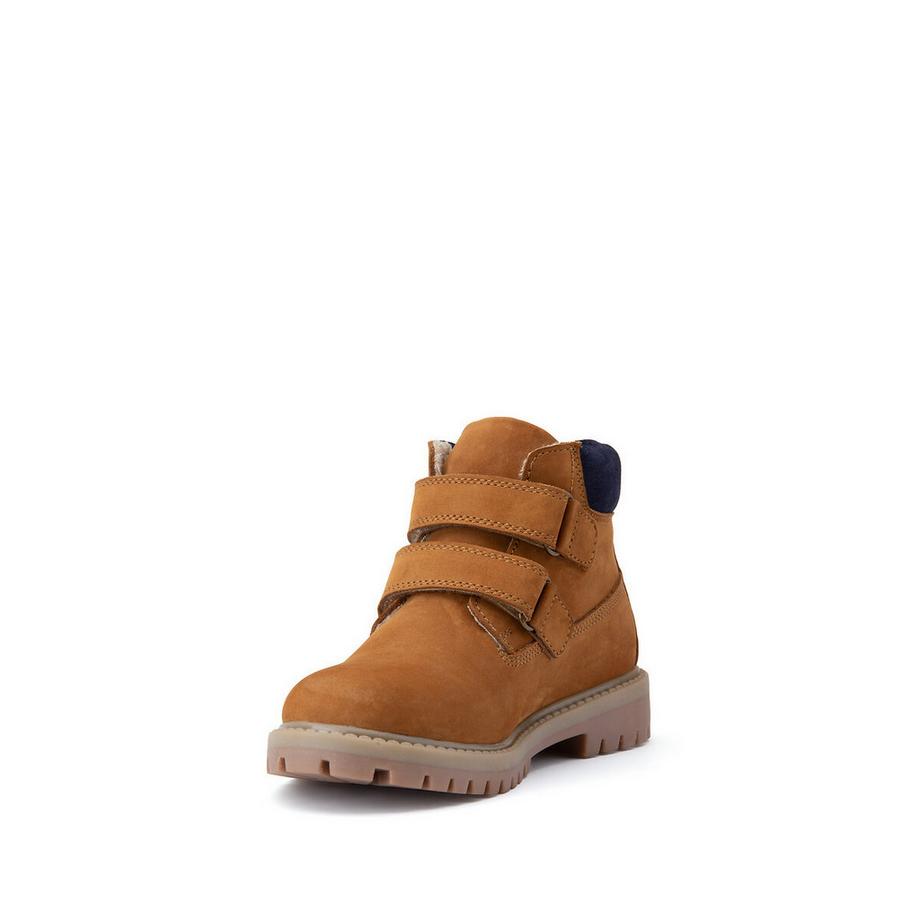 La Redoute Collections Gefütterte Lederboots mit Klettverschluss  