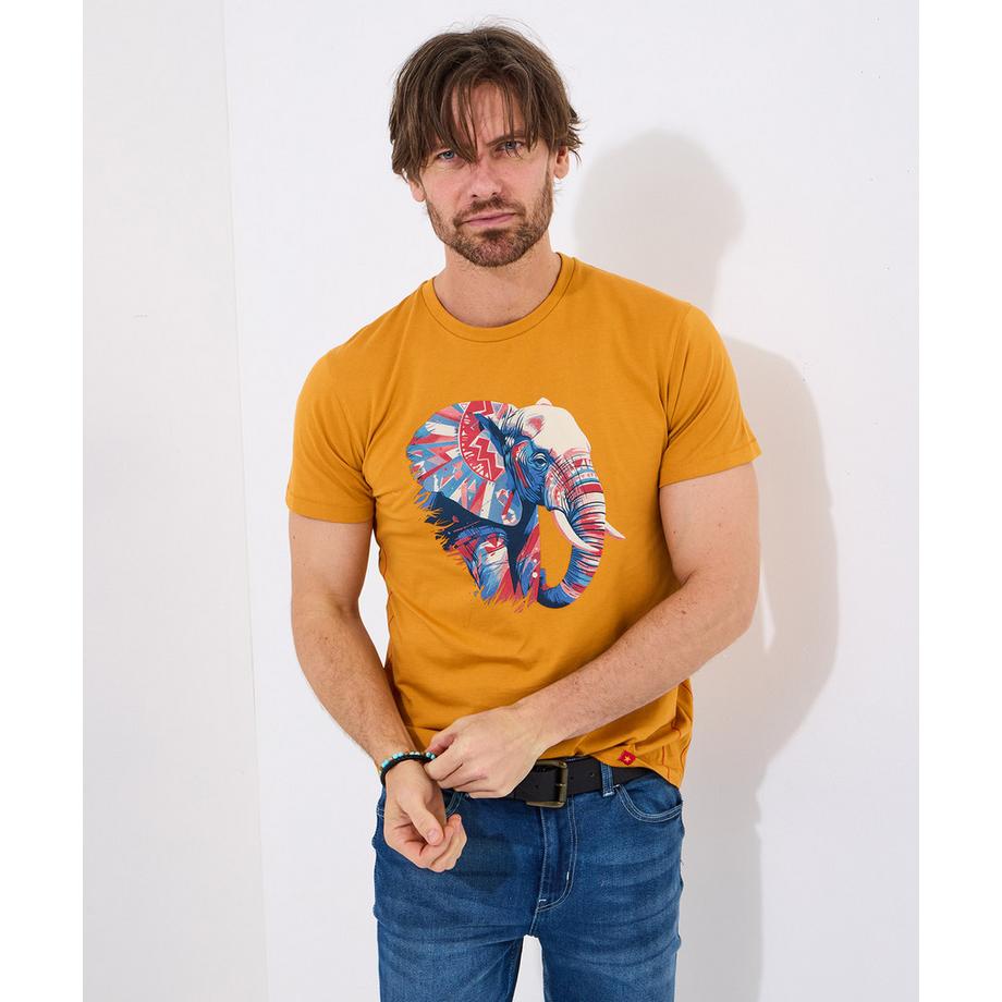 T-Shirt Graphique Éléphant Aztèque
