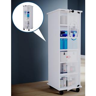 VCM Medizinschrank Arzneischrank Apothekerschrank Rollen rollbar abschließbar Nilusa  