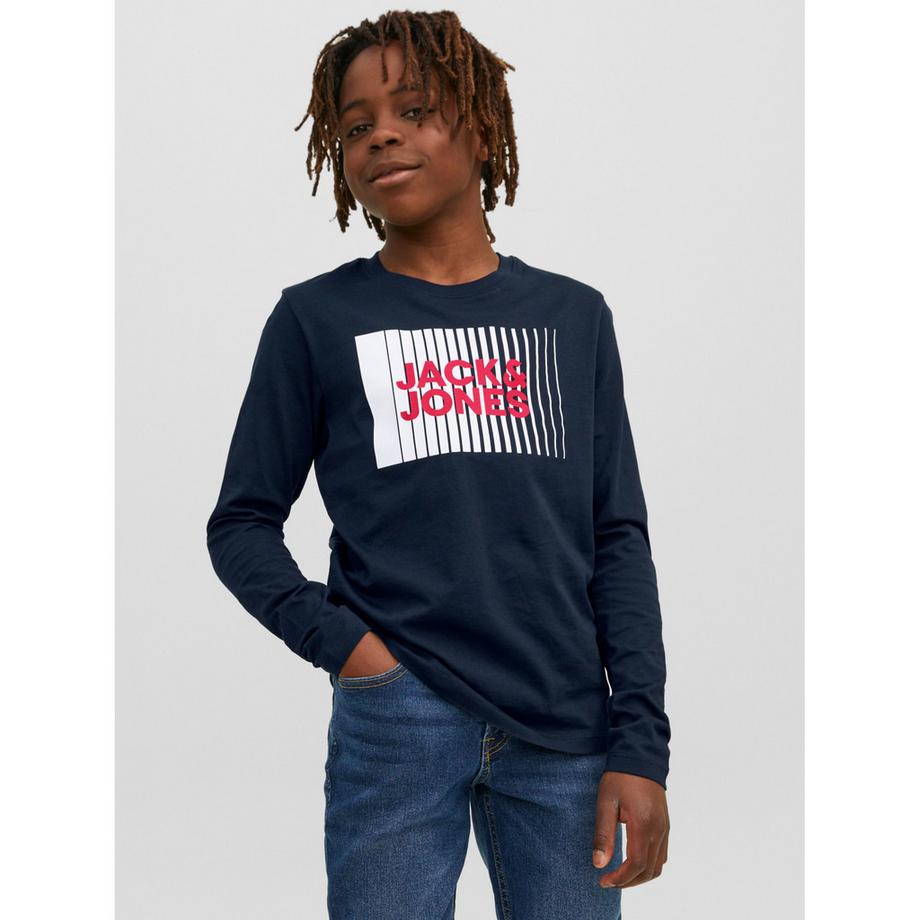 JACK & JONES  T-shirt bambino a maniche lunghe con scollo rotondo Jack & Jones Corp Logo Play 