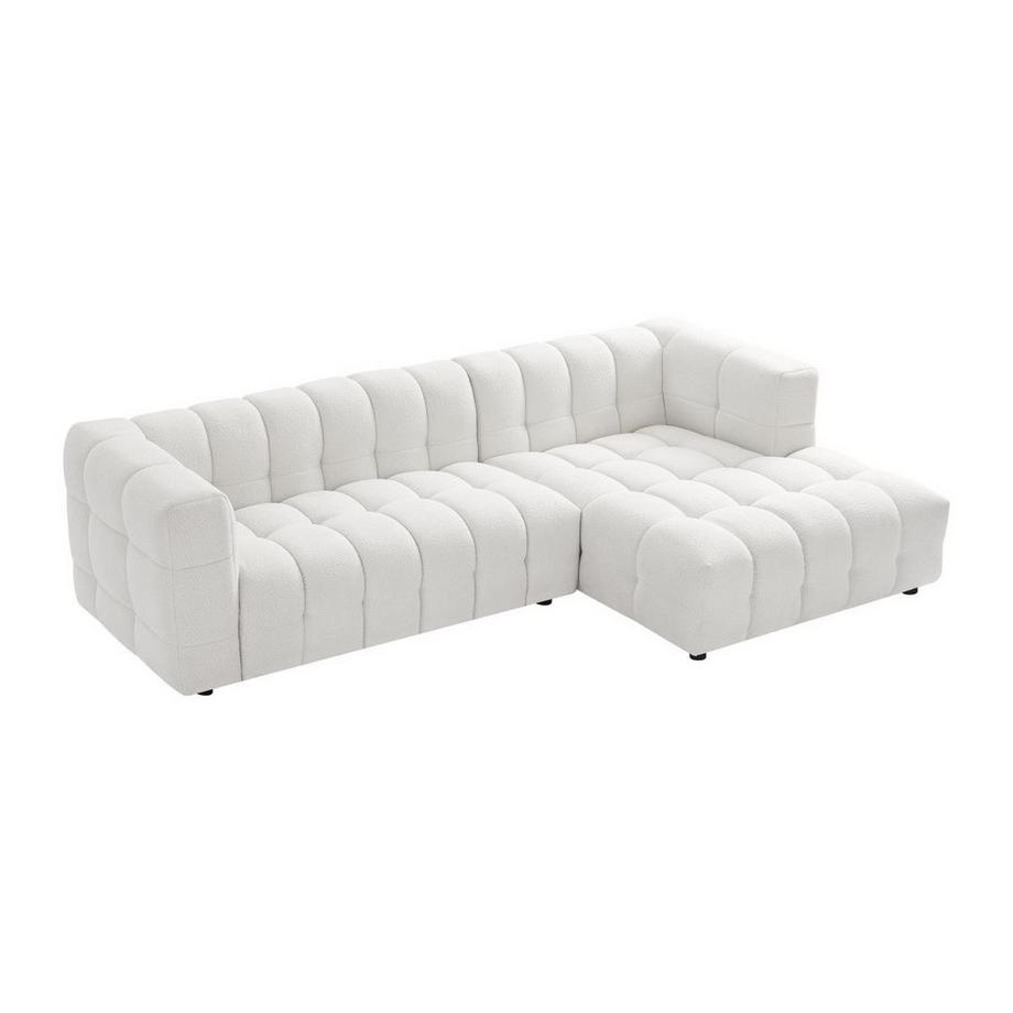 PASCAL MORABITO Ecksofa - Ecke rechts - Bouclé-Stoff - Elfenbeinweiß - LERICI von Pascal Morabito  