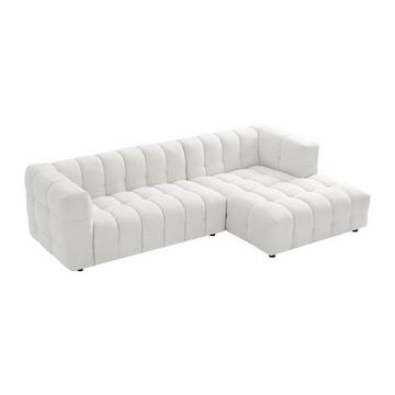 Divano in Tessuto bouclette Bianco Avorio - Angolo a destra - LERICI di PASCAL MORABITO