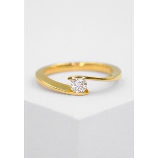 MUAU Schmuck  Bague Solitaire Diamant 0.25ct. or jaune 750 