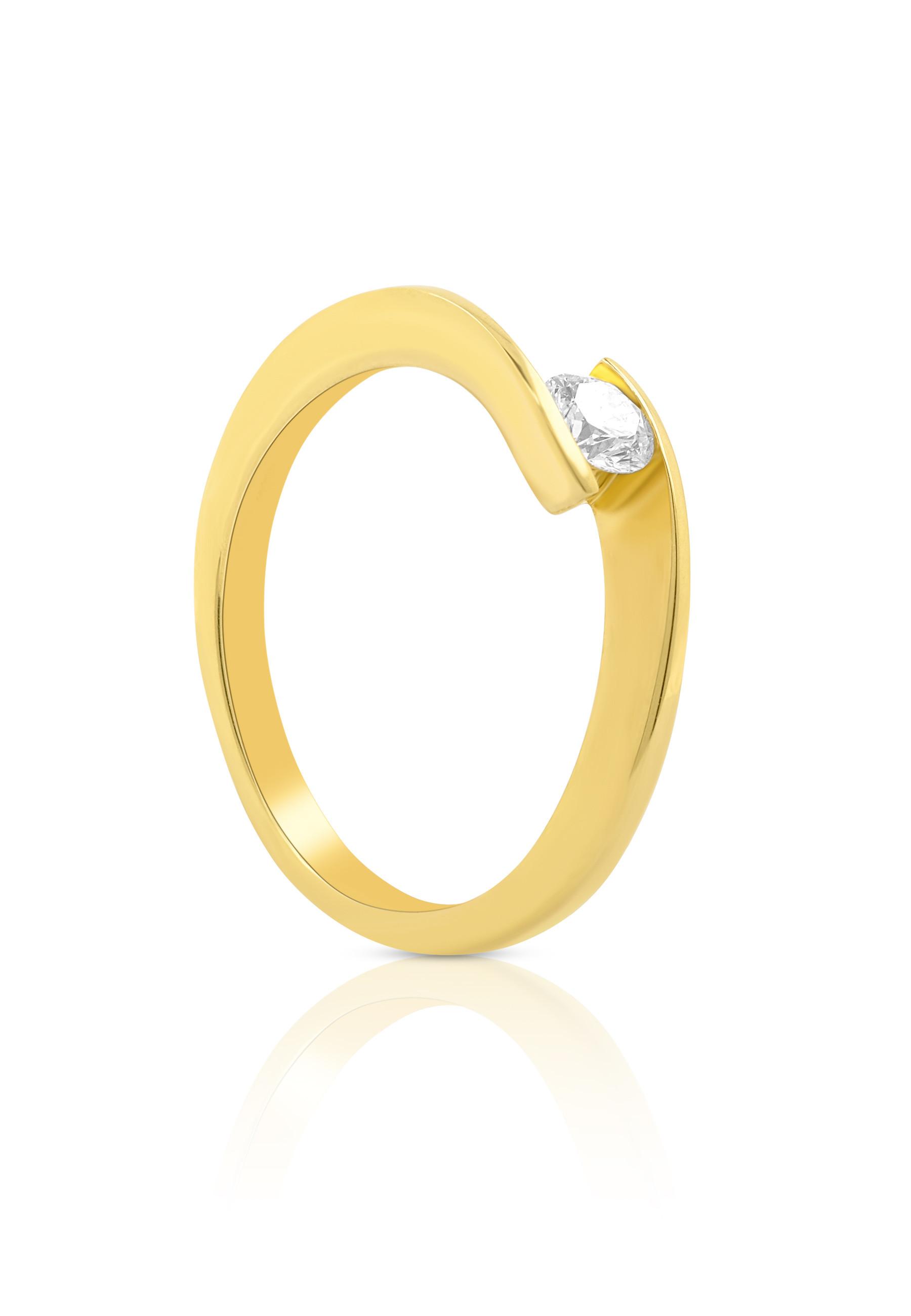 Image of Solitaire Ring Diamant 0.25ct. Gelbgold 750 Damen Gelbgold 50