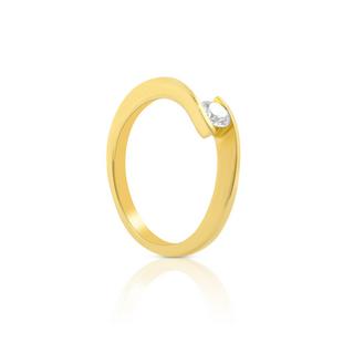 MUAU Schmuck  Bague Solitaire Diamant 0.25ct. or jaune 750 