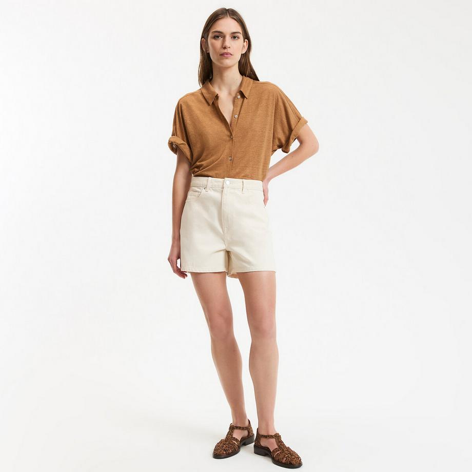 La Redoute Collections Jeansshorts mit hohem Bund  