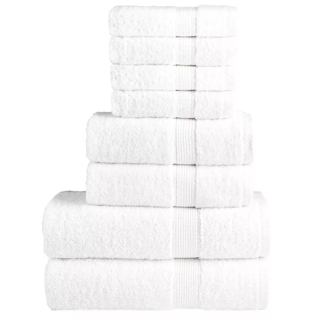VidaXL - Ensemble de serviettes coton, 70x140 cm, Blanc
