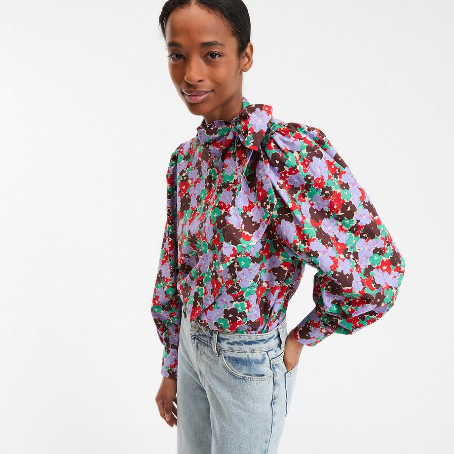 Chemise lavallière imprimé floral