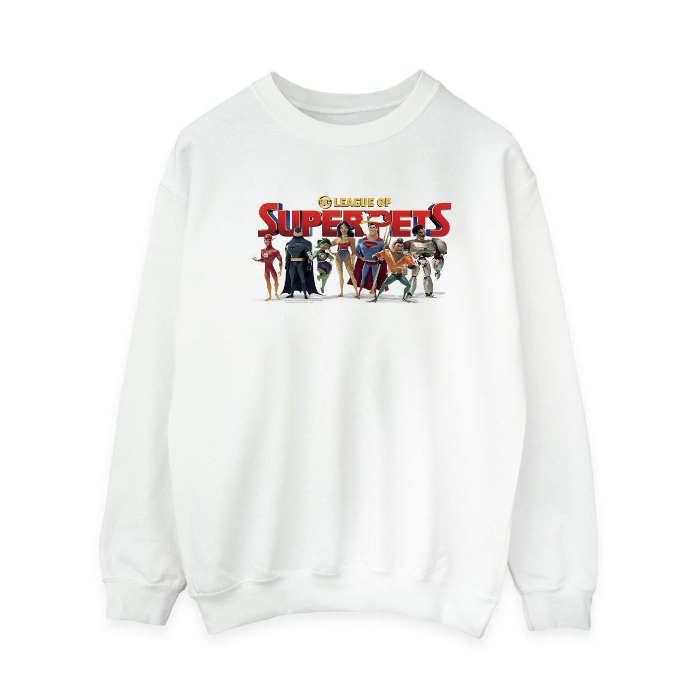 Image of Dc League Of Superpets Group Logo Sweatshirt Damen Weiss L