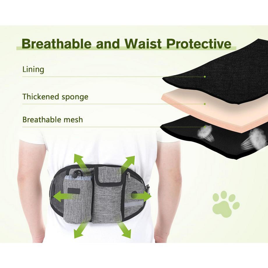 Alopini  Joggingleine für kleine, große und mittlere Hunde, elastische und reflektierende Laufleine, Freisprechleine mit Gürteltasche 