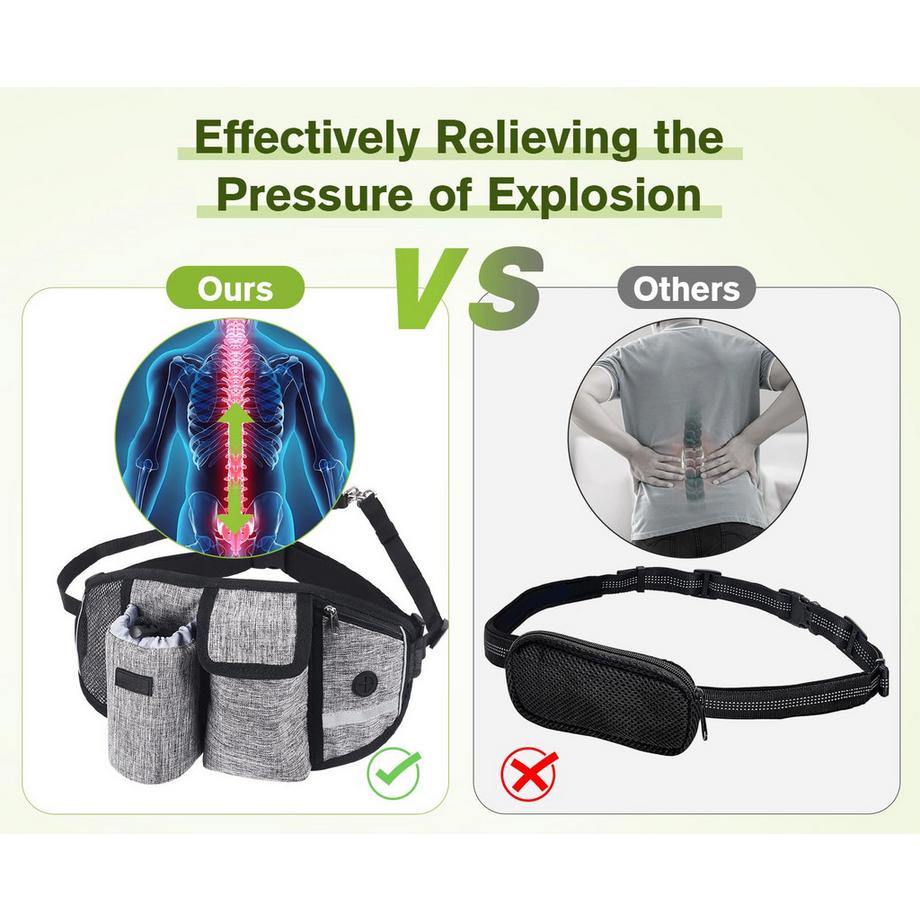 Alopini  Joggingleine für kleine, große und mittlere Hunde, elastische und reflektierende Laufleine, Freisprechleine mit Gürteltasche 
