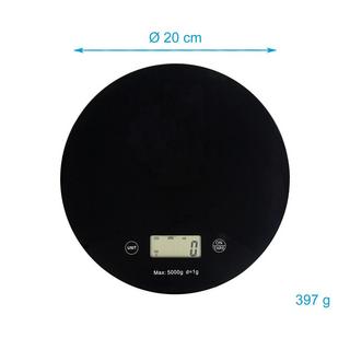 Intirilife Intirilife Küchenwaage Digitale runde Lebensmittelwaage mit LCD Display  