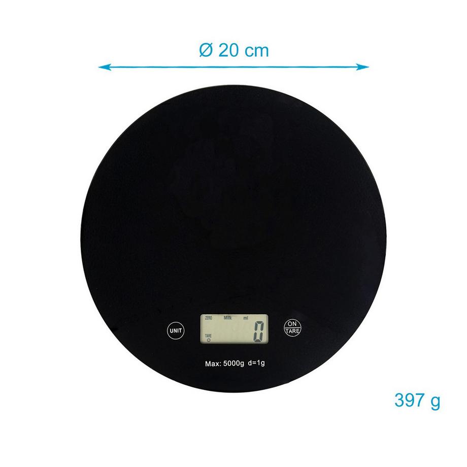 Intirilife Intirilife Balance de Cuisine, Balance Alimentaire Numérique Ronde avec Écran LCD  