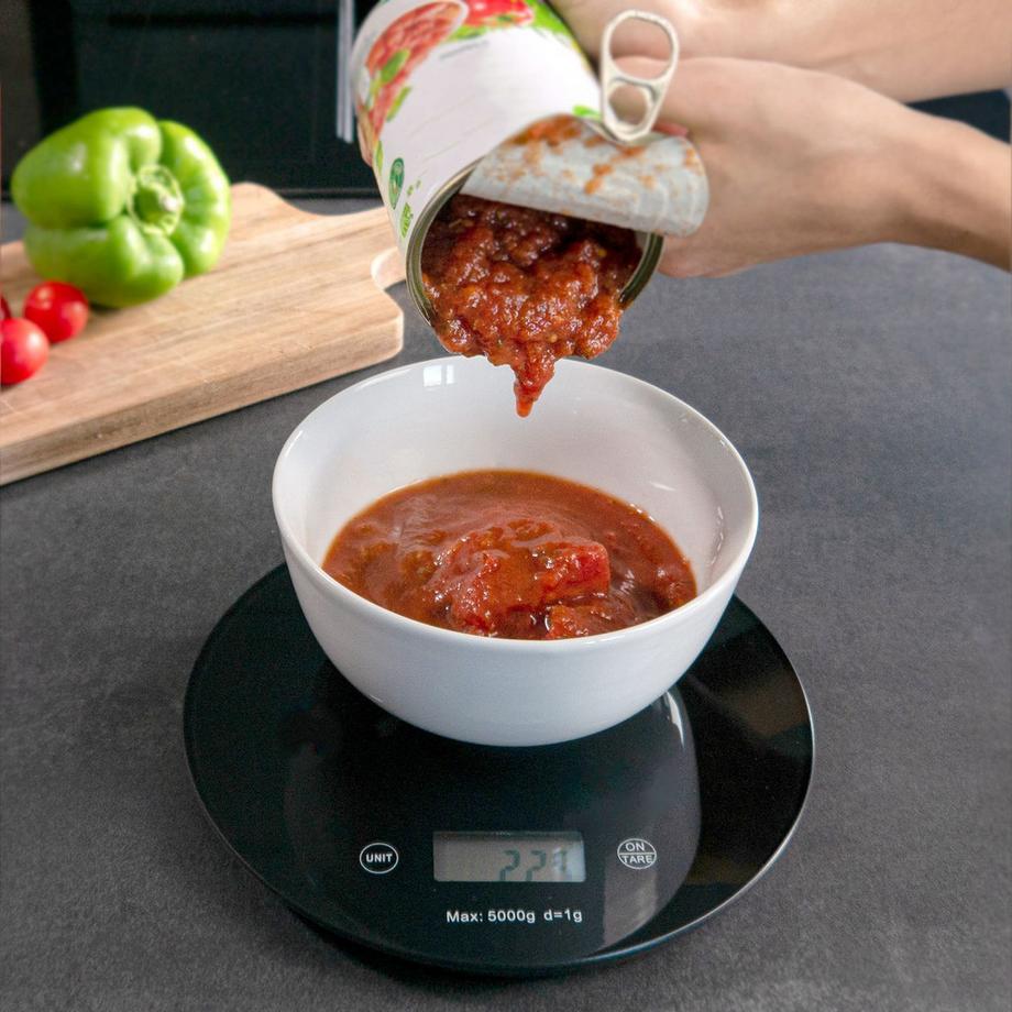 Intirilife Intirilife Balance de Cuisine, Balance Alimentaire Numérique Ronde avec Écran LCD  