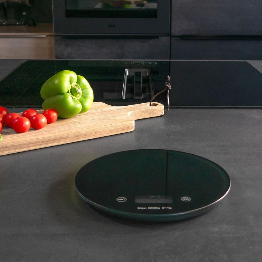 Intirilife Intirilife Balance de Cuisine, Balance Alimentaire Numérique Ronde avec Écran LCD  