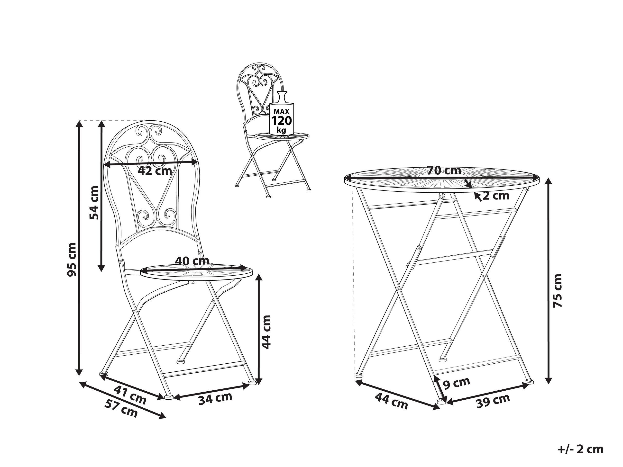 Beliani Bistro Set aus Eisen Retro TRENTO  