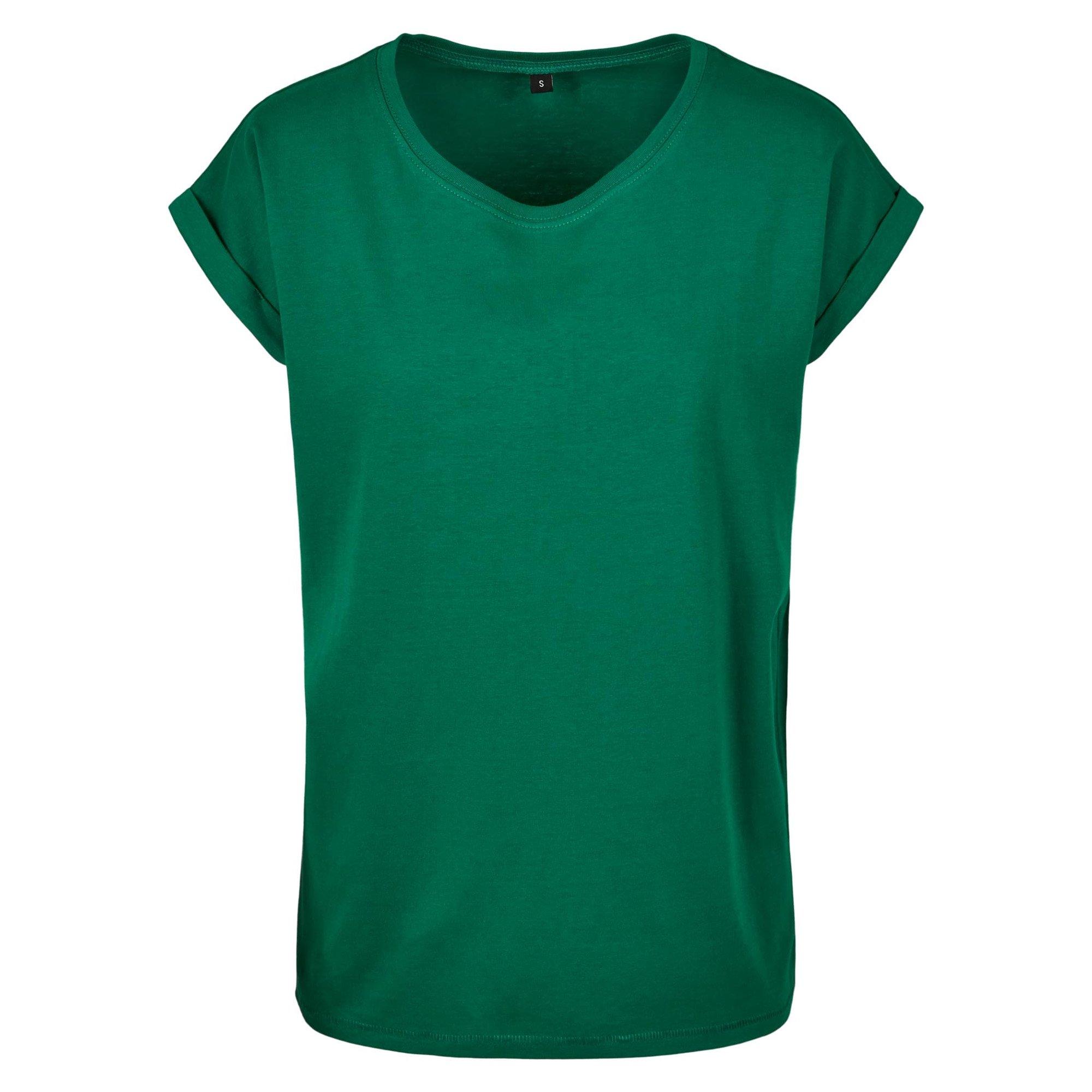 Image of Tshirt Überschnittene Schulter Damen Waldgrün XXL