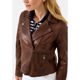 RICANO  Veste en cuir , biker avec col réversible 