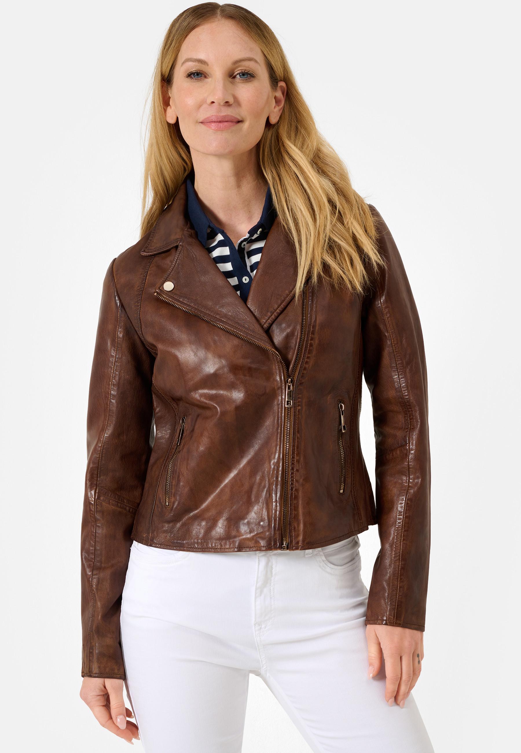 RICANO  Lederjacke, Bikerjacke mit Reverskragen 