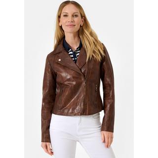 RICANO  Veste en cuir , biker avec col réversible 