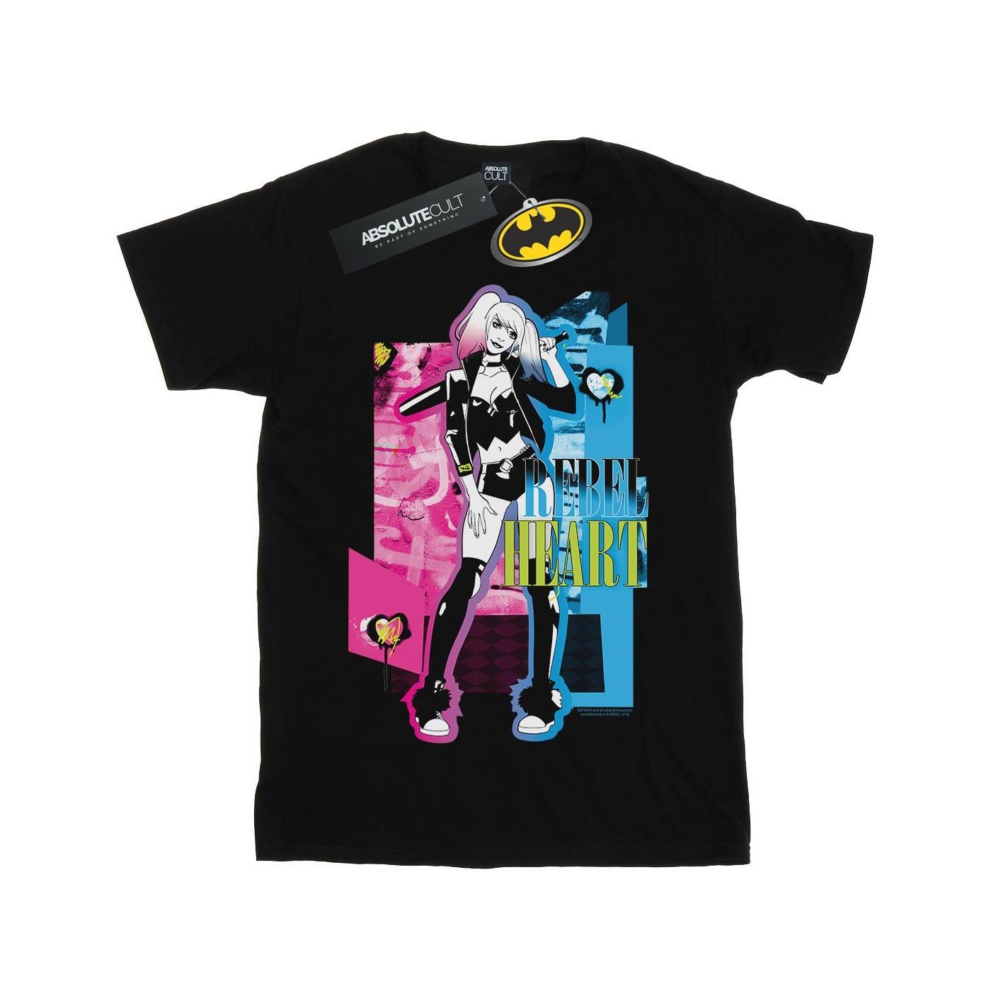 Image of Harley Quinn Rebel Heart Tshirt Jungen Schwarz 104