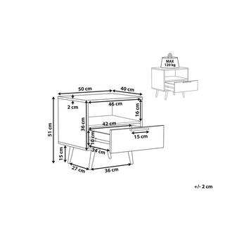 Beliani Comodino 1 cassetto en Pannello di fibre (LDF) Moderno INDIO  